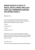 BRUNNER SUDDARTHS TEXTBOOK OF &NewLine;MEDICAL SURGICAL NURSING HINKLE EXAM &NewLine;SCRIPT 2026 COMPREHENSIVE QUESTIONS &NewLine;AND ANSWERS GRADED A&plus;