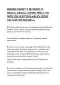 BRUNNER SUDDARTHS TEXTBOOK OF &NewLine;MEDICAL SURGICAL NURSING HINKLE TEST &NewLine;PAPER 2026 QUESTIONS AND SOLUTIONS &NewLine;FULL SOLUTION GRADED A&plus; 