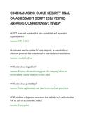 C838 MANAGING CLOUD SECURITY FINAL&NewLine;OA ASSESSMENT SCRIPT 2026 VERIFIED&NewLine;ANSWERS COMPREHENSIVE REVIEW