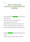 NSG 527 FINAL EXAM&NewLine;2026&vert;&vert;ACTUAL QUESTIONS WITH&NewLine;ANSWERS
