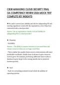 C838 MANAGING CLOUD SECURITY FINAL&NewLine;OA COMPETENCY REVIEW 2026 MOCK TEST&NewLine;COMPLETE KEY INSIGHTS