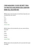 C838 MANAGING CLOUD SECURITY FINAL&NewLine;OA PRACTICE EVALUATION 2026 QUESTION&NewLine;BANK FULL SOLUTION SET&NewLine;