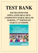 Foundations for Population Health in Community Public Health Nursing 5th Edition Stanhope Test Bank &lpar;All 32 Chapters&rpar;&NewLine;