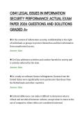 C841 LEGAL ISSUES IN INFORMATION&NewLine;SECURITY PERFORMANCE ACTUAL EXAM&NewLine;PAPER 2026 QUESTIONS AND SOLUTIONS&NewLine;GRADED A&plus;