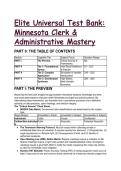 2026&sol;2027 Elite Universal Test Bank&colon; Minnesota Clerk & Administrative Mastery &vert; MGDPA&comma; OML & Election Law &lpar;19&plus; Q&A&rpar;