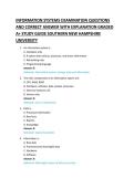 INFORMATION SYSTEMS EXAMINATION QUESTIONS &NewLine;AND CORRECT ANSWER WITH EXPLANATION GRADED &NewLine;A&plus; STUDY GUIDE