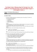 Test Bank Lehne's Pharmacology for Nursing Care&comma; 11th Edition by Jacqueline Burchum&comma; Laura Rosenthal Chapter 1- 112&vert;Complete Guide A&plus;