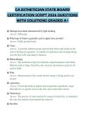 CA ESTHETICIAN STATE BOARD&NewLine;CERTIFICATION SCRIPT 2026 QUESTIONS&NewLine;WITH SOLUTIONS GRADED A&plus;