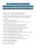 CA ESTHETICIAN STATE BOARD&NewLine;COMPREHENSIVE STUDY GUIDE 2026 FULL&NewLine;QUESTIONS AND SOLUTIONS GRADED A&plus;