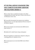 HIT 205 FINAL MODULE 8 DIAGNOSIS TERM&NewLine;2026 COMPLETE EXAM PAPER QUESTIONS&NewLine;AND SOLUTIONS GRADED A&plus;
