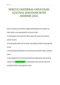 NUR2513 MATERNAL-CHILD EXAM&NewLine;2&vert;&vert;ACTUAL QUESTIONS WITH&NewLine;ANSWERS 2026&NewLine;