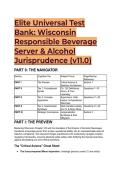 2026&sol;2027 Elite Universal Test Bank&colon; Wisconsin Responsible Beverage Server & Alcohol Jurisprudence &lpar;Act 73 Updated&rpar;