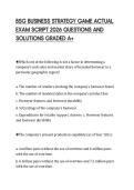 BSG BUSINESS STRATEGY GAME ACTUAL &NewLine;EXAM SCRIPT 2026 QUESTIONS AND &NewLine;SOLUTIONS GRADED A&plus;