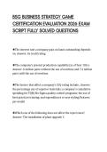 BSG BUSINESS STRATEGY GAME &NewLine;CERTIFICATION EVALUATION 2026 EXAM &NewLine;SCRIPT FULLY SOLVED QUESTIONS