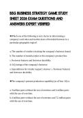 BSG BUSINESS STRATEGY GAME STUDY &NewLine;SHEET 2026 EXAM QUESTIONS AND &NewLine;ANSWERS EXPERT VERIFIED