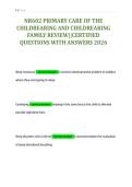 NR602 PRIMARY CARE OF THE&NewLine;CHILDBEARING AND CHILDREARING&NewLine;FAMILY REVIEW&vert;&vert;CERTIFIED&NewLine;QUESTIONS WITH ANSWERS 2026