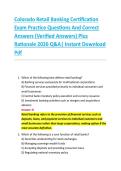Colorado Retail Banking Certification &NewLine;Exam Practice Questions And Correct &NewLine;Answers &lpar;Verified Answers&rpar; Plus &NewLine;Rationale 2026 Q&A&vert; Instant Download &NewLine;Pdf  