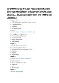 INFORMATION TECHNOLOGY PROJECT EXAMINATION &NewLine;QUESTION AND CORRECT ANSWER WITH EXPLANATION &NewLine;GRADED A&plus; STUDY GUIDE