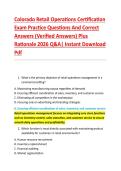 Colorado Retail Operations Certification &NewLine;Exam Practice Questions And Correct &NewLine;Answers &lpar;Verified Answers&rpar; Plus &NewLine;Rationale 2026 Q&A&vert; Instant Download &NewLine;Pdf