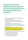 Colorado Rail Yard Operations &NewLine;Certification Exam Practice Questions &NewLine;And Correct Answers &lpar;Verified Answers&rpar; &NewLine;Plus Rationale 2026 Q&A&vert; Instant &NewLine;Download Pdf 