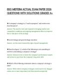 BSG MIDTERM ACTUAL EXAM PAPER 2026 &NewLine;QUESTIONS WITH SOLUTIONS GRADED A&plus; 
