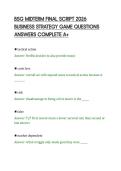 BSG MIDTERM FINAL SCRIPT 2026 &NewLine;BUSINESS STRATEGY GAME QUESTIONS &NewLine;ANSWERS COMPLETE A&plus;