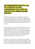 BSG COMPREHENSIVE EXAM FALL 2022 &NewLine;WITH COMPLETE SOLUTION &NewLine;COMPREHENSIVE STUDY GUIDE 2026 &NewLine;QUESTIONS WITH VERIFIED ANSWERS &NewLine;GRADED A&plus; 