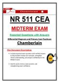 NR 511 CEA Midterm Exam &ndash; Differential Diagnosis & Primary Care &ndash; &lpar;2026&rpar; Actual Questions & Answers &lpar;Chamberlain&rpar; 100&percnt; Guarantee Pass