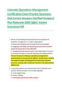 Colorado Operations Management  Certification