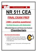 NR 511 CEA Final Exam Prep &ndash; Differential Diagnosis & Primary Care &ndash; &lpar;2026&rpar; Actual Questions & Answers &lpar;Chamberlain&rpar; 100&percnt; Guarantee Pass