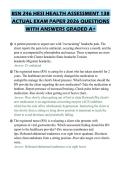 BSN 246 HESI HEALTH ASSESSMENT 138&NewLine;ACTUAL EXAM PAPER 2026 QUESTIONS&NewLine;WITH ANSWERS GRADED A&plus;
