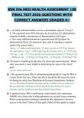 BSN 246 HESI HEALTH ASSESSMENT 138&NewLine;FINAL TEST 2026 QUESTIONS WITH&NewLine;CORRECT ANSWERS GRADED A&plus;