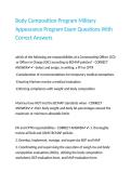Body Composition Program Military Appearance Program Exam Questions With Correct Answers &NewLine;