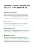 CA CREMATORY MANAGER FINAL PAPER 2026&NewLine;STUDY GUIDE DETAILED ANSWERS READY