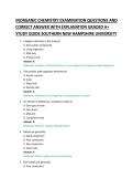 INORGANIC CHEMISTRY EXAMINATION QUESTIONS AND &NewLine;CORRECT ANSWER WITH EXPLANATION GRADED A&plus; &NewLine;STUDY GUIDE