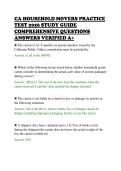 CA HOUSEHOLD MOVERS PRACTICE&NewLine;TEST 2026 STUDY GUIDE&NewLine;COMPREHENSIVE QUESTIONS&NewLine;ANSWERS VERIFIED A&plus;