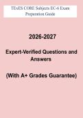 TExES Core Subjects EC-6 Exam Study Guide PDF &vert; EC&ndash;6 Teacher Certification Practice Questions & Review &lpar;2026&ndash;2027&rpar;