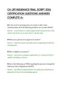 CA LIFE INSURANCE FINAL SCRIPT 2026&NewLine;CERTIFICATION QUESTIONS ANSWERS&NewLine;COMPLETE A&plus;