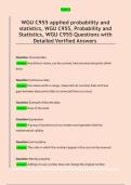 This documeWGU C955 Applied Probability and Statistics &ndash; WGU &ndash; Complete Practice Questions with Detailed Verified Answers and Exam Review Materialnt contains a comprehensive collection of practice 
