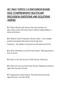 HLT 306V TOPICS 1&ndash;5 DISCUSSION BOARD&NewLine;2026 COMPREHENSIVE HEALTHCARE&NewLine;DISCUSSION QUESTIONS AND SOLUTIONS&NewLine;VERIFIED