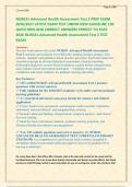 NUR631-Advanced Health Assessment Test 2 PREP EXAM &NewLine;2026&sol;2027 LATEST EXAM TEST UNDER NEW GUIDELINE 130 &NewLine;QUESTIONS AND CORRECT ANSWERS PERFECT TO PASS &NewLine;2026 NUR631-Advanced Health Assessment Test 2 TEST EXAM &NewLine;
