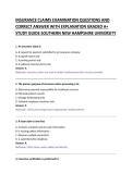 INSURANCE CLAIMS EXAMINATION QUESTIONS AND &NewLine;CORRECT ANSWER WITH EXPLANATION GRADED A&plus; &NewLine;STUDY GUIDE 