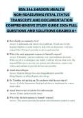 BSN 346 SHADOW HEALTH&NewLine;NON-REASSURING FETAL STATUS&NewLine;TRANSCRIPT AND DOCUMENTATION&NewLine;COMPREHENSIVE STUDY GUIDE 2026 FULL&NewLine;QUESTIONS AND SOLUTIONS GRADED A&plus;