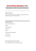 CA Crematory Manager's Test &ndash; Questions and Correct Answers
