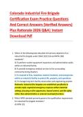 Colorado Industrial Fire Brigade &NewLine;Certification Exam Practice Questions &NewLine;And Correct Answers &lpar;Verified Answers&rpar; &NewLine;Plus Rationale 2026 Q&A&vert; Instant &NewLine;Download Pdf 