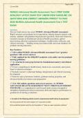 NUR631-Advanced Health Assessment Test 1 PREP EXAM &NewLine;2026&sol;2027 LATEST EXAM TEST UNDER NEW GUIDELINE 130 &NewLine;QUESTIONS AND CORRECT ANSWERS PERFECT TO PASS &NewLine;2026 NUR631-Advanced Health Assessment Test 1 TEST EXAM &NewLine;