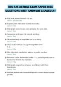 BSN 425 ACTUAL EXAM PAPER 2026&NewLine;QUESTIONS WITH ANSWERS GRADED A&plus;