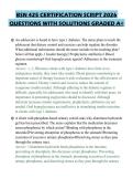 BSN 425 CERTIFICATION SCRIPT 2026&NewLine;QUESTIONS WITH SOLUTIONS GRADED A&plus;