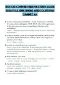 BSN 425 COMPREHENSIVE STUDY GUIDE&NewLine;2026 FULL QUESTIONS AND SOLUTIONS&NewLine;GRADED A&plus;