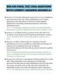 BSN 425 FINAL TEST 2026 QUESTIONS&NewLine;WITH CORRECT ANSWERS GRADED A&plus;